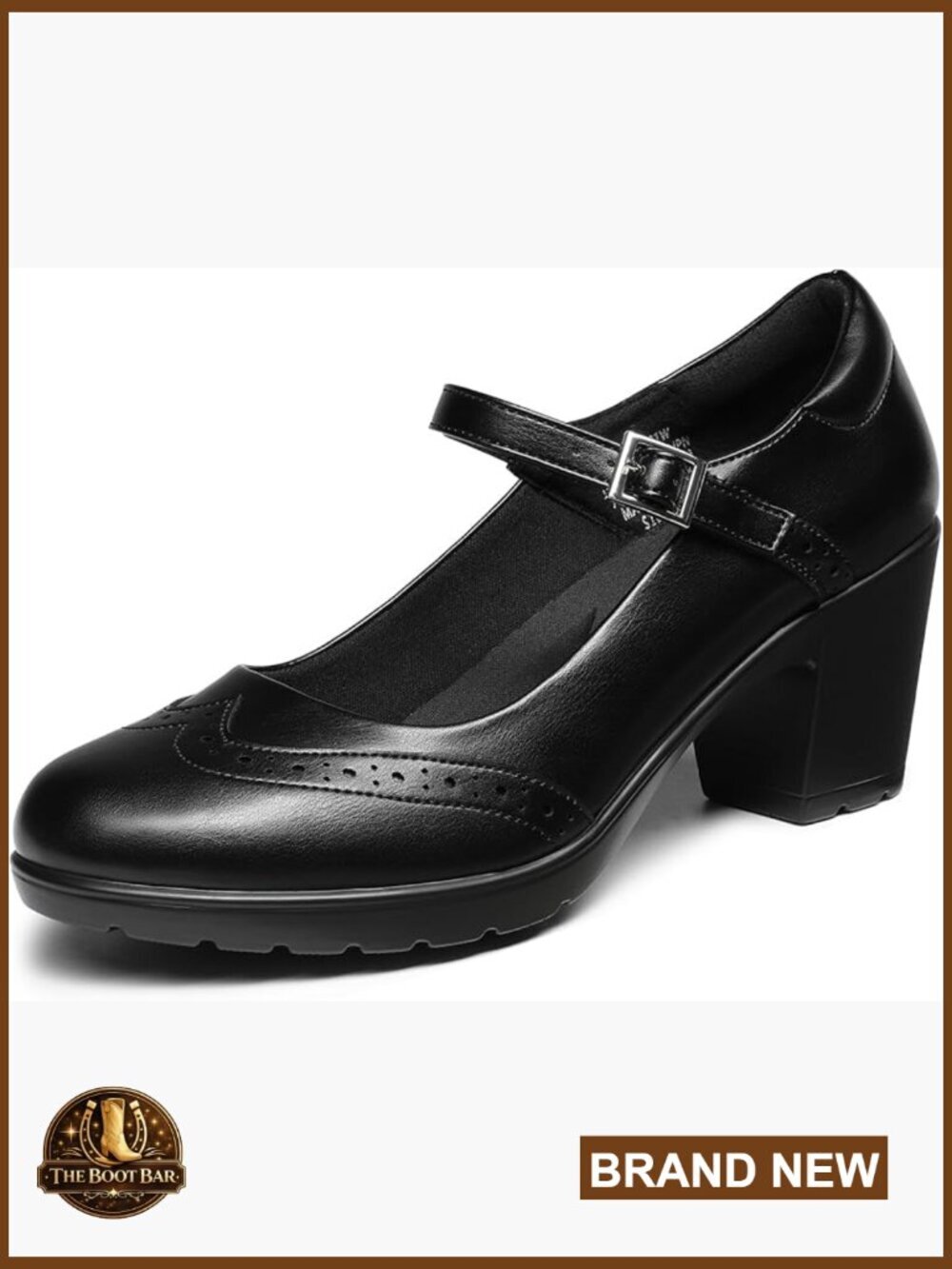 Women's Mary Jane Block Heel Oxford Dress Shoes Round Toe Pumps